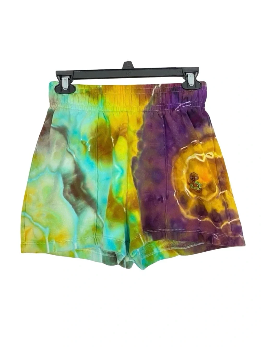 Nike Tie Dye Shorts Womens Size Small Mushroom Embroidered Limited Edition Gold
